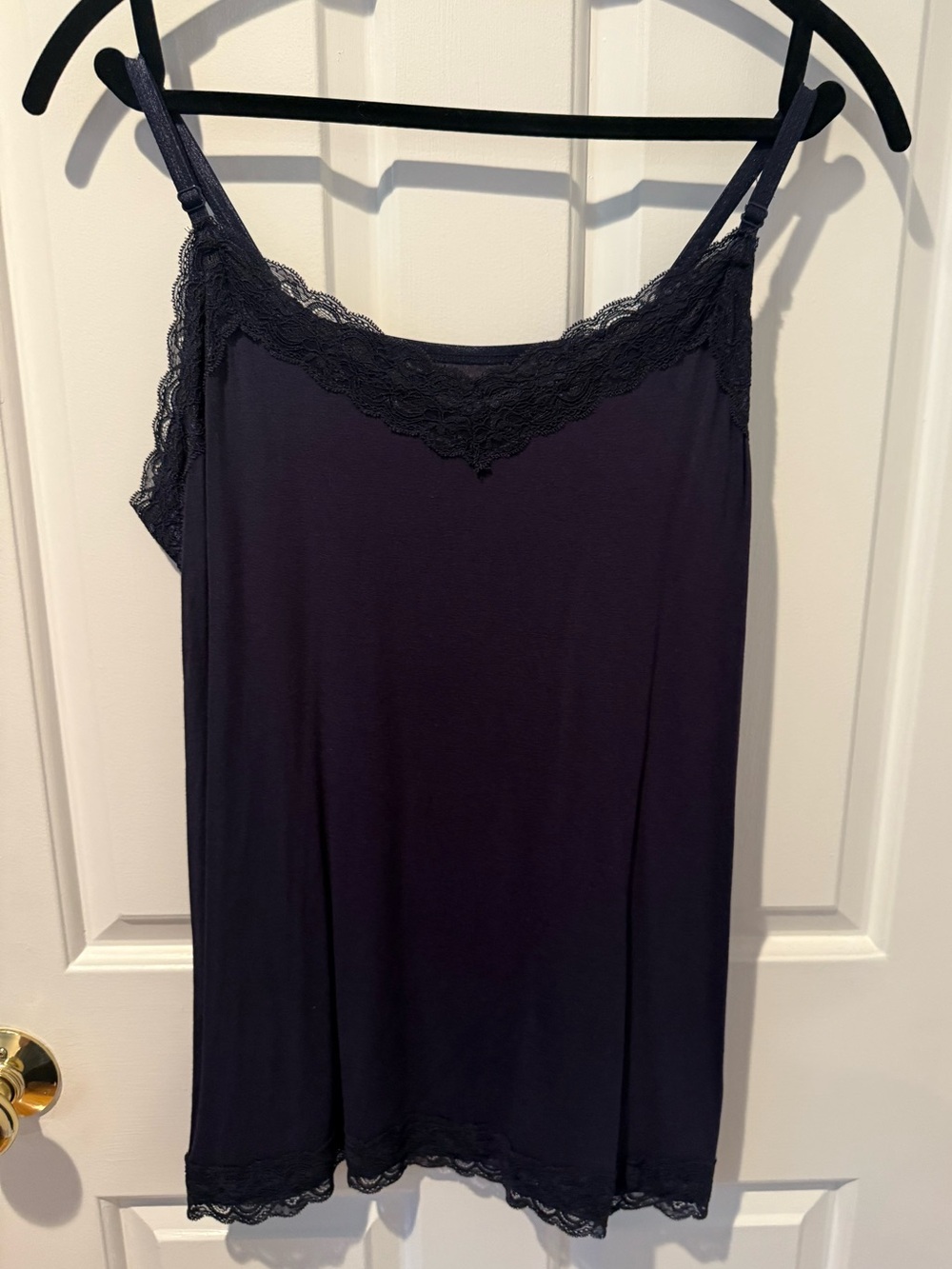 Lane Bryant Navy Lace-Trim Chemise Slip